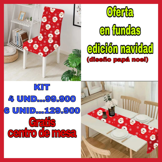 OFERTA EN FUNDAS PARA SILLAS EDICION NAVIDAD (PAPA NOEL)🎄🎄