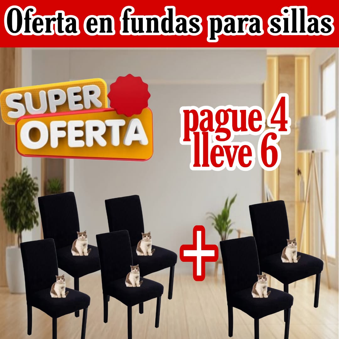 OFERTA EN FUNDAS PARA SILLAS DEL COMEDOR PAGUE 4 LLEVE 6⭐️⭐️⭐️⭐️⭐️