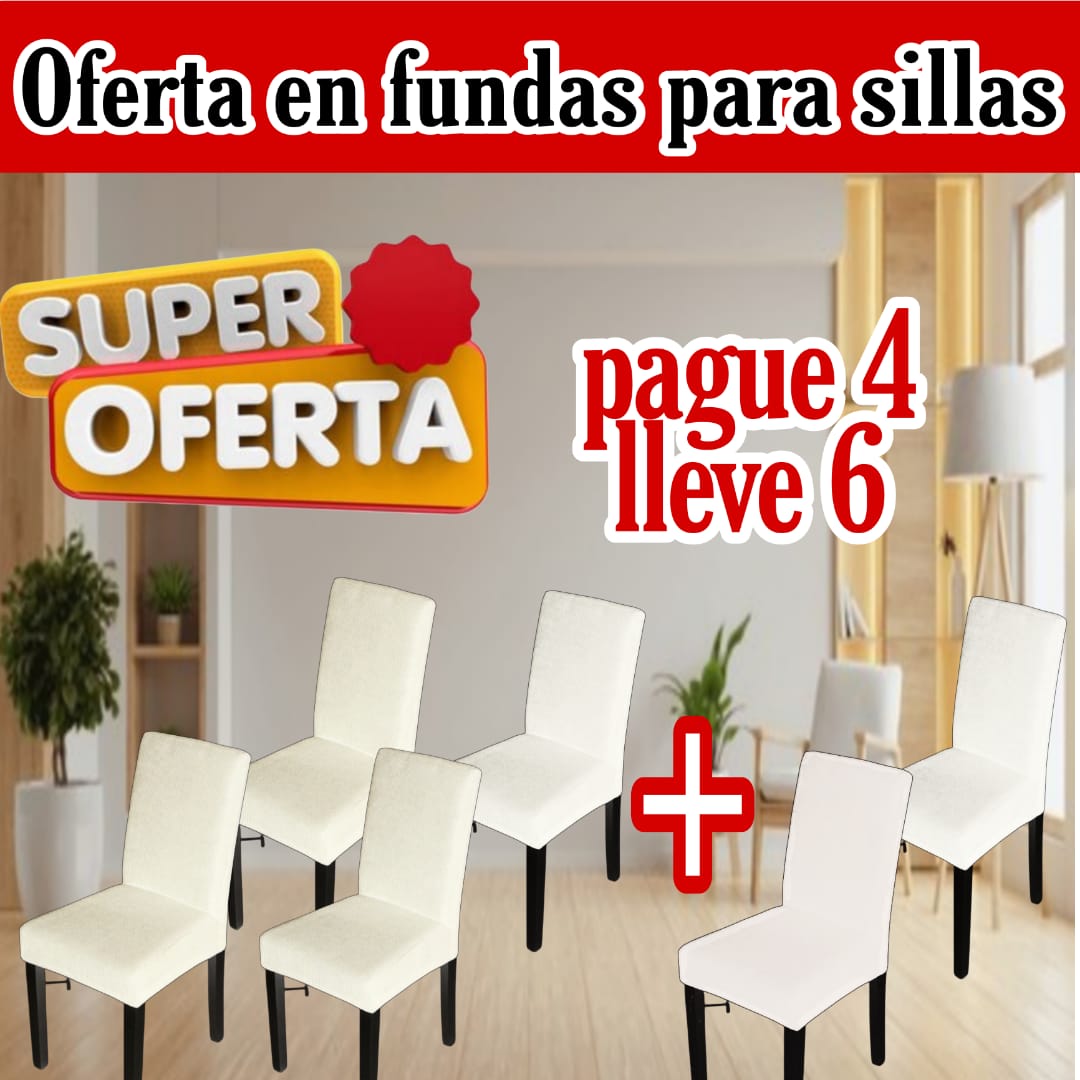 OFERTA EN FUNDAS PARA SILLAS DEL COMEDOR PAGUE 4 LLEVE 6⭐️⭐️⭐️⭐️⭐️