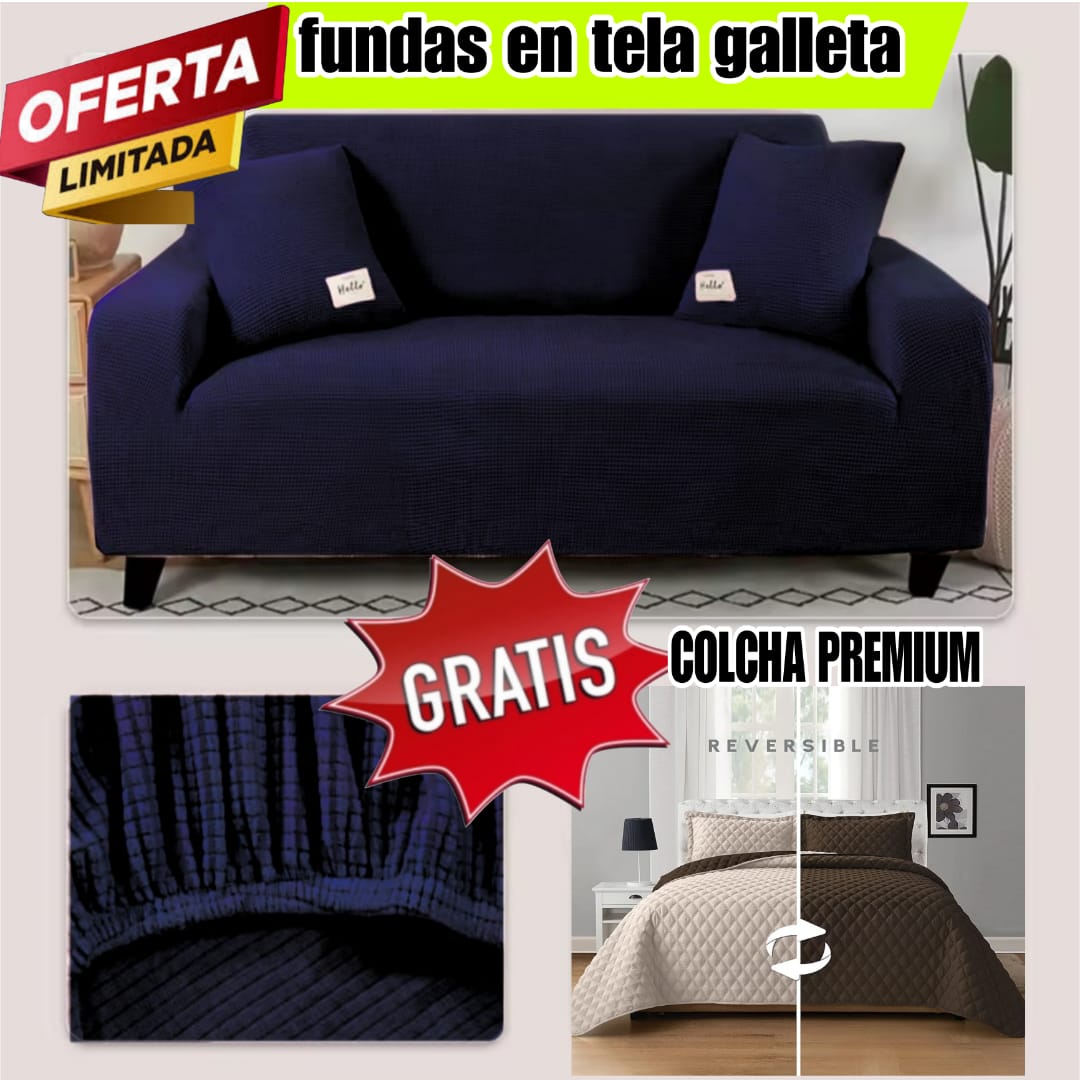 ¡Oferta Especial! Funda en Tela Galleta GRATIS Colcha para Cama Doble ⭐⭐⭐⭐⭐5/5