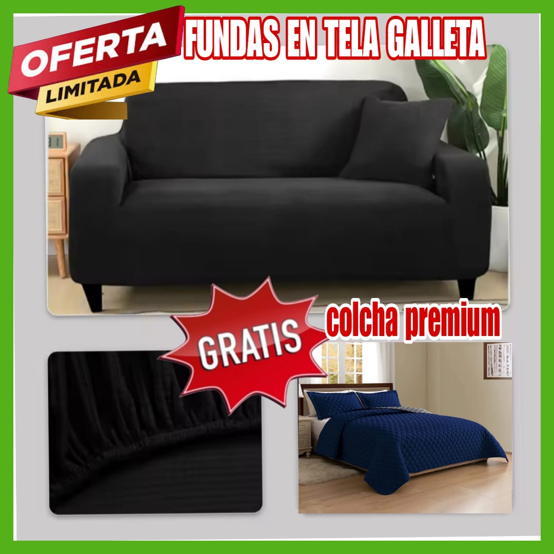 ¡Oferta Especial! Funda en Tela Galleta GRATIS Colcha para Cama Doble ⭐⭐⭐⭐⭐5/5