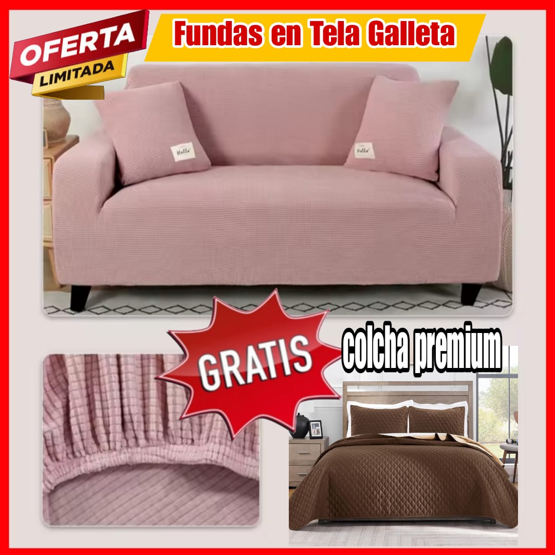 ¡Oferta Especial! Funda en Tela Galleta GRATIS Colcha para Cama Doble ⭐⭐⭐⭐⭐5/5