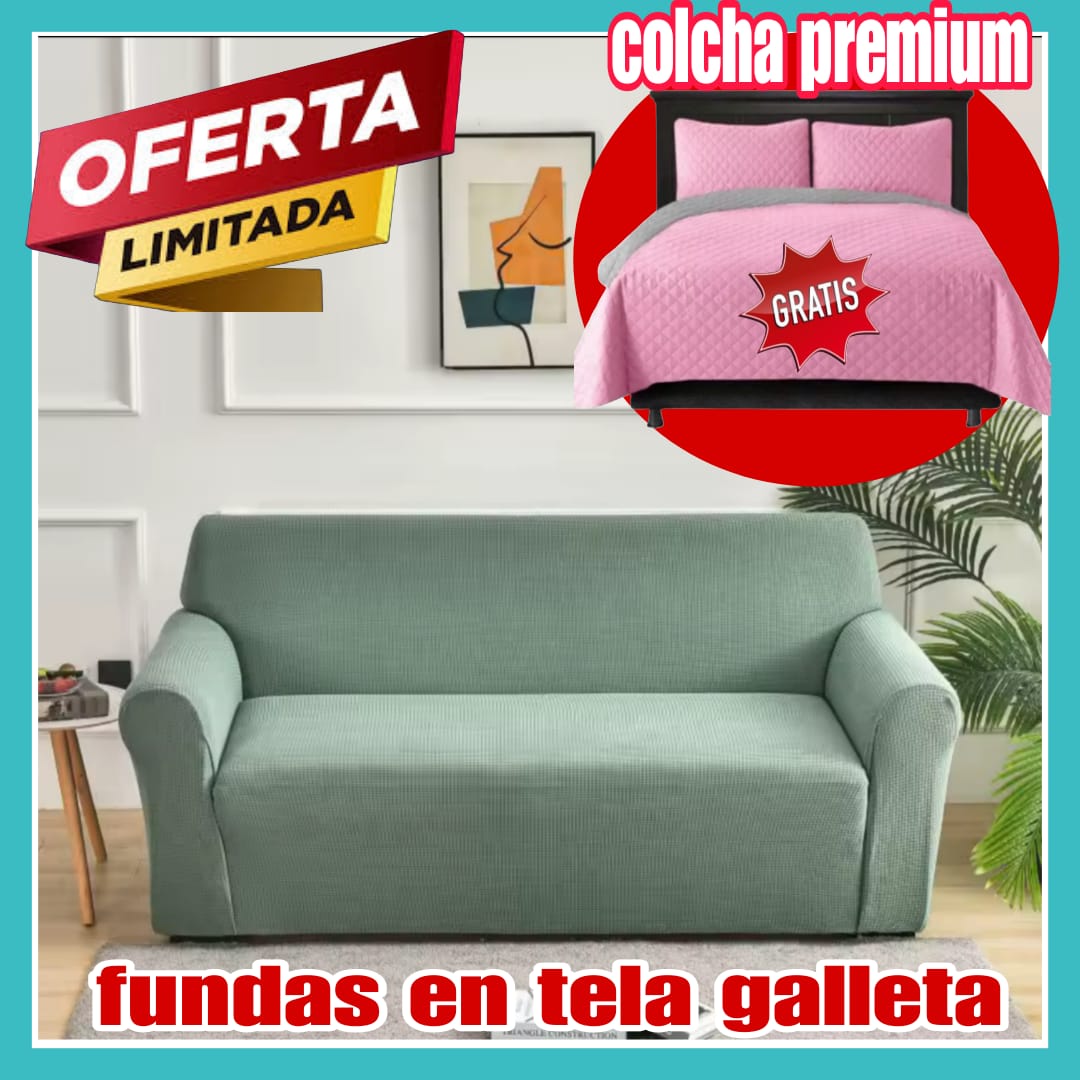 ¡Oferta Especial! Funda en Tela Galleta GRATIS Colcha para Cama Doble ⭐⭐⭐⭐⭐5/5