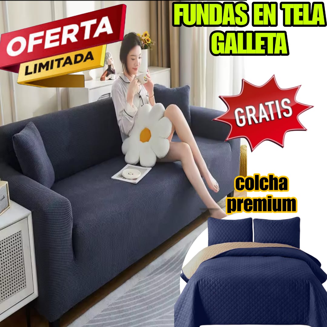 ¡Oferta Especial! Funda en Tela Galleta GRATIS Colcha para Cama Doble ⭐⭐⭐⭐⭐5/5