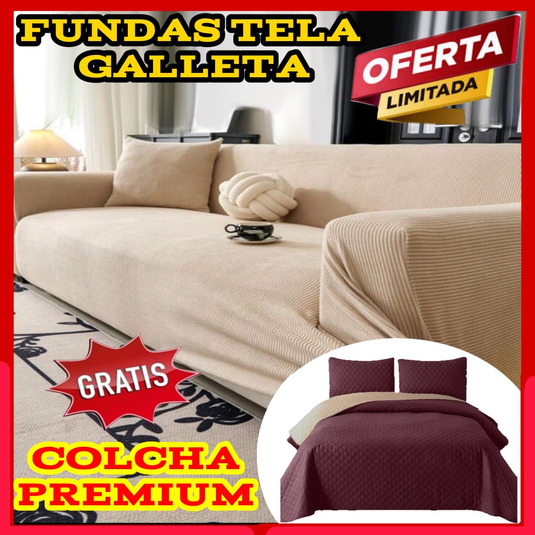 ¡Oferta Especial! Funda en Tela Galleta GRATIS Colcha para Cama Doble ⭐⭐⭐⭐⭐5/5