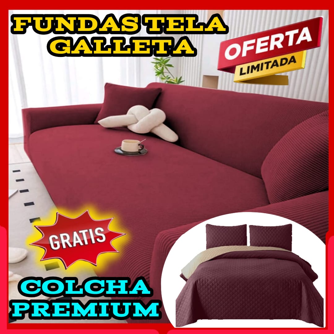 ¡Oferta Especial! Funda en Tela Galleta GRATIS Colcha para Cama Doble ⭐⭐⭐⭐⭐5/5