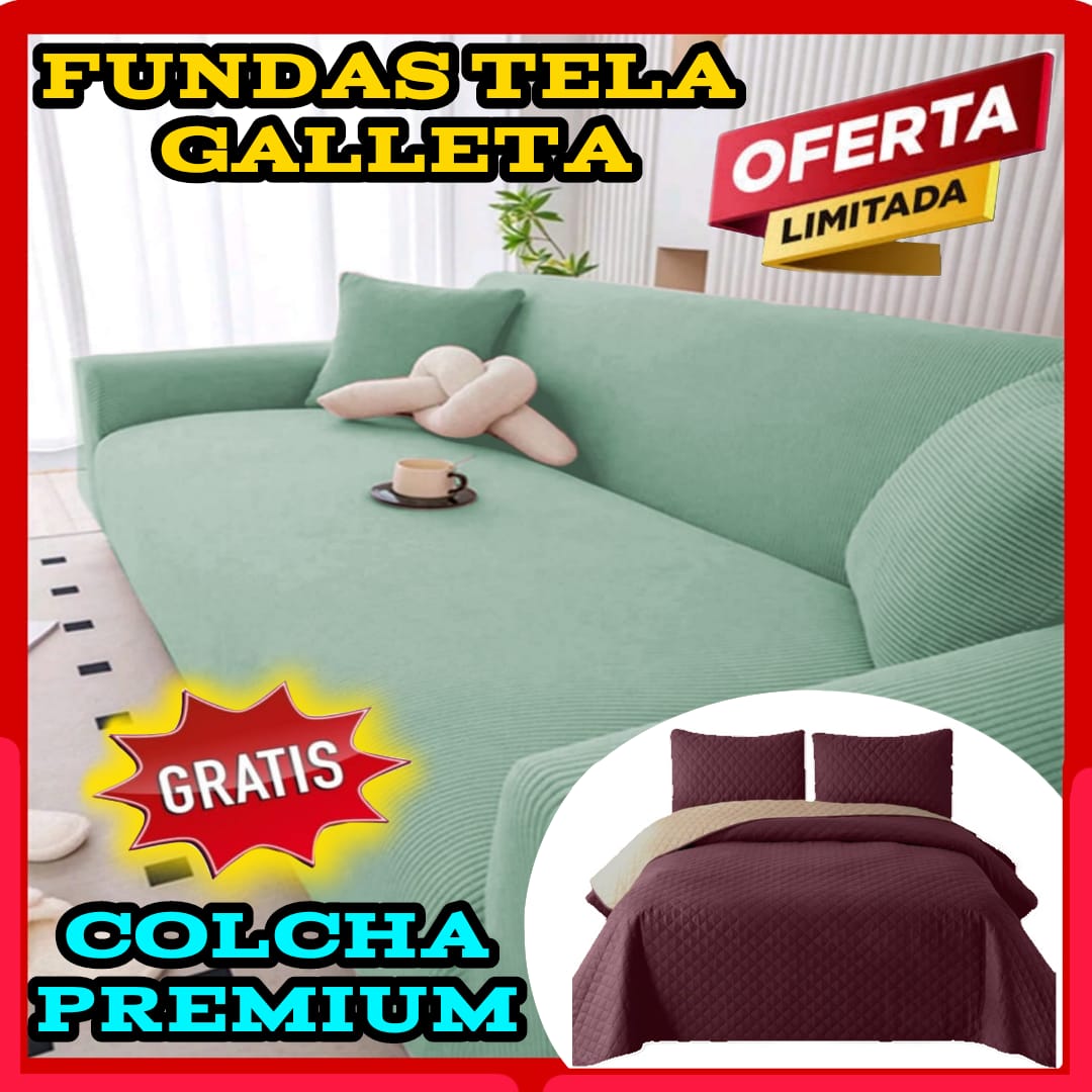 ¡Oferta Especial! Funda en Tela Galleta GRATIS Colcha para Cama Doble ⭐⭐⭐⭐⭐5/5