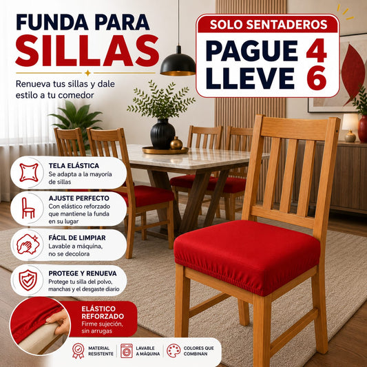 PROMOCION EN FUNDAS PARA SILLAS DE COMEDOR SIN ESPALDAR 5/5⭐️⭐️⭐️⭐️⭐️