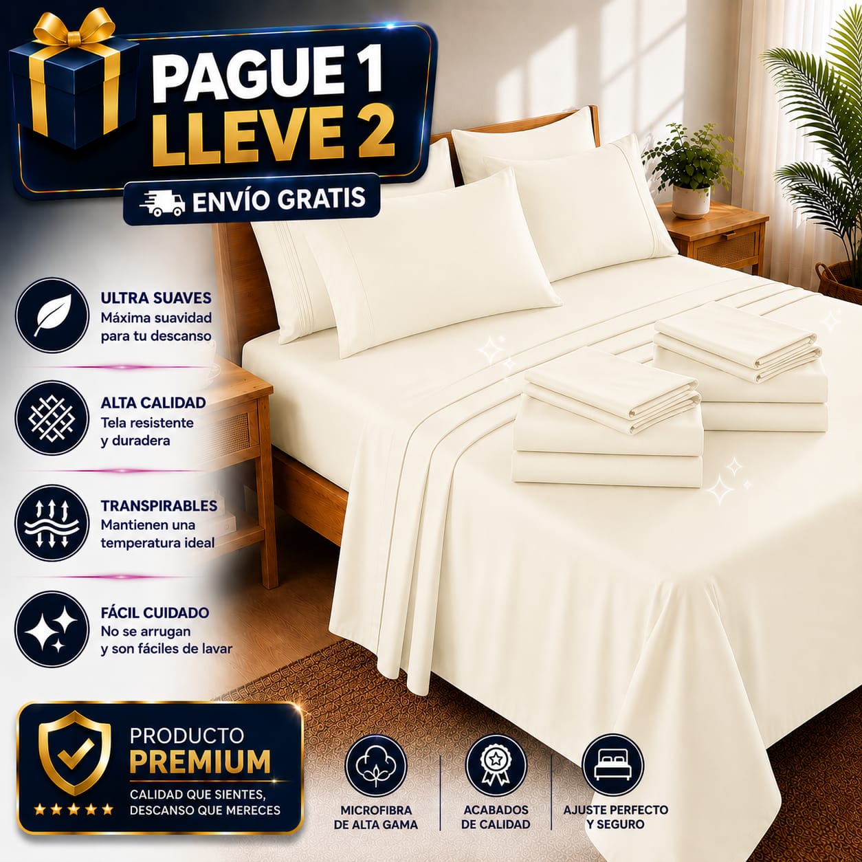 OFERTA EN SABANAS PAGUE 1 LLEVE 2 ⭐⭐⭐⭐⭐5/5