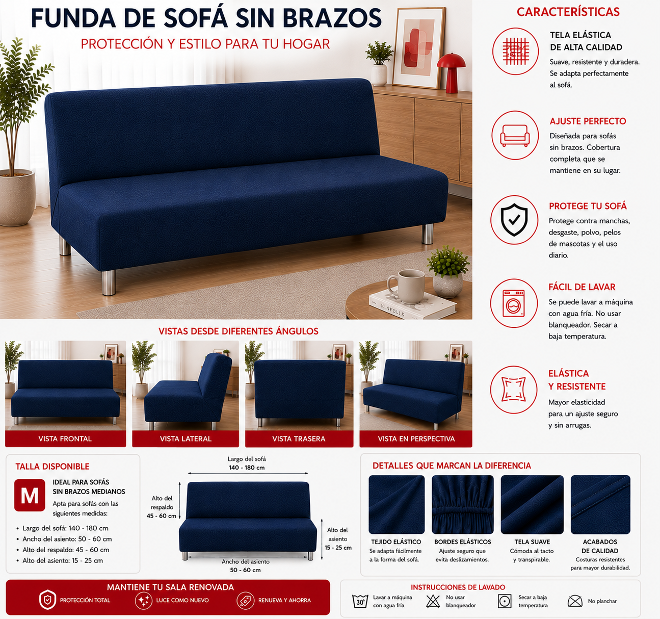 PROMOCION EN FUNDAS PARA SOFA CAMA 5/5⭐️⭐️⭐️⭐️⭐️