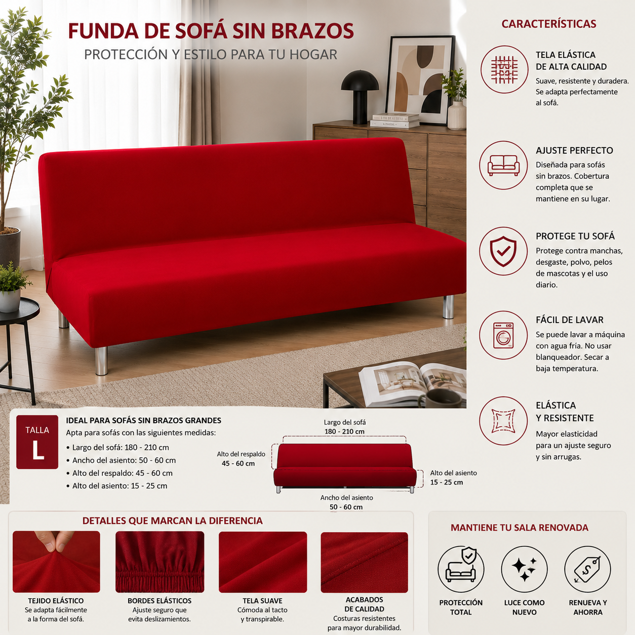 PROMOCION EN FUNDAS PARA SOFA CAMA 5/5⭐️⭐️⭐️⭐️⭐️