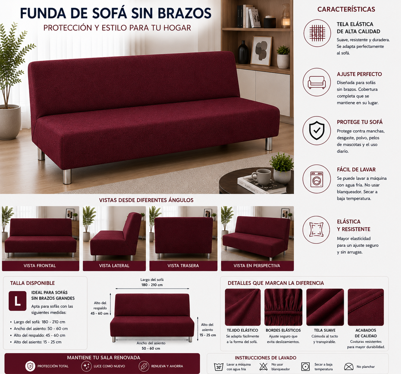 PROMOCION EN FUNDAS PARA SOFA CAMA 5/5⭐️⭐️⭐️⭐️⭐️