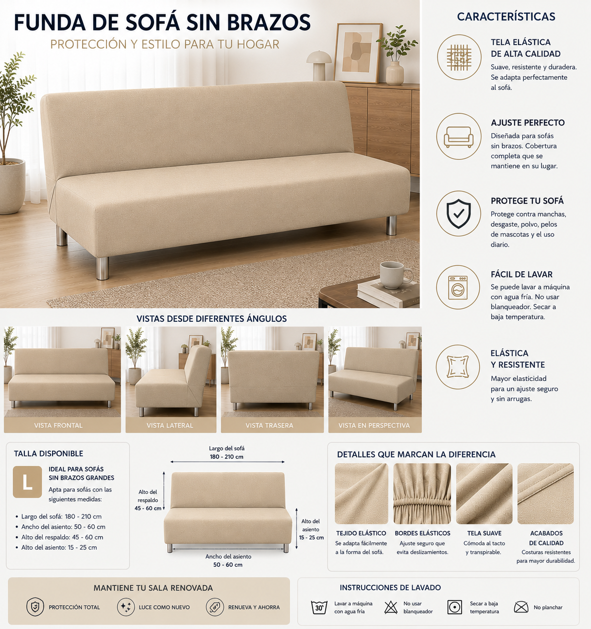 PROMOCION EN FUNDAS PARA SOFA CAMA 5/5⭐️⭐️⭐️⭐️⭐️