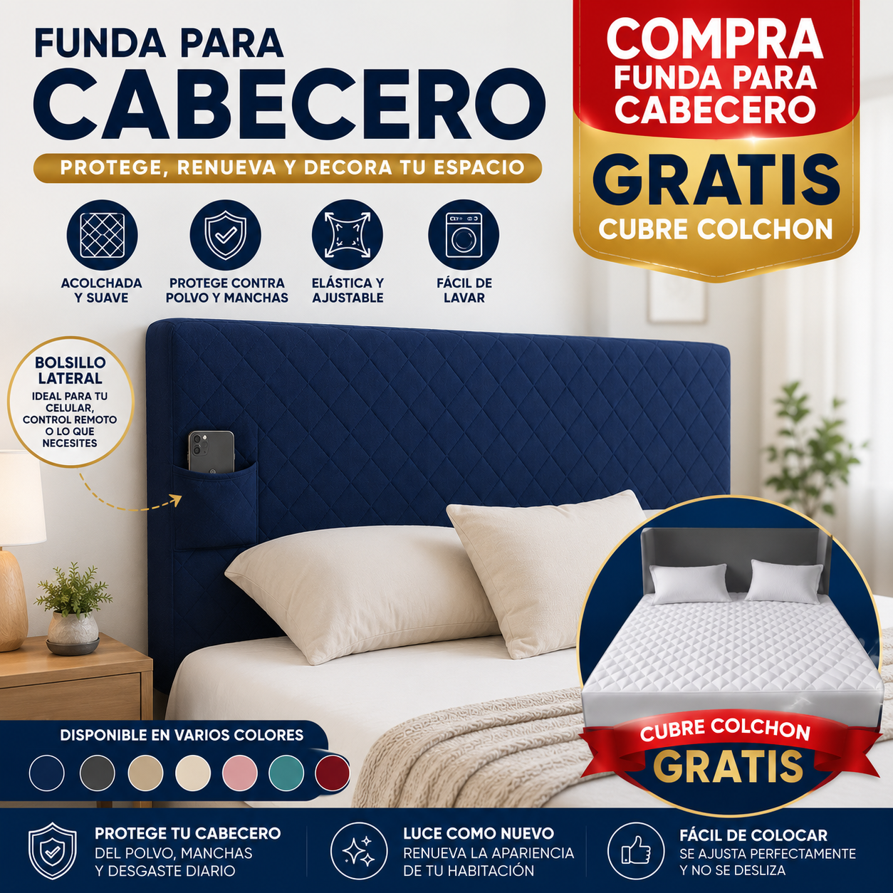 OFERTA EN FUNDA PARA CABECERO GRATIS CUBRE COLCHON ⭐⭐⭐⭐⭐5/5