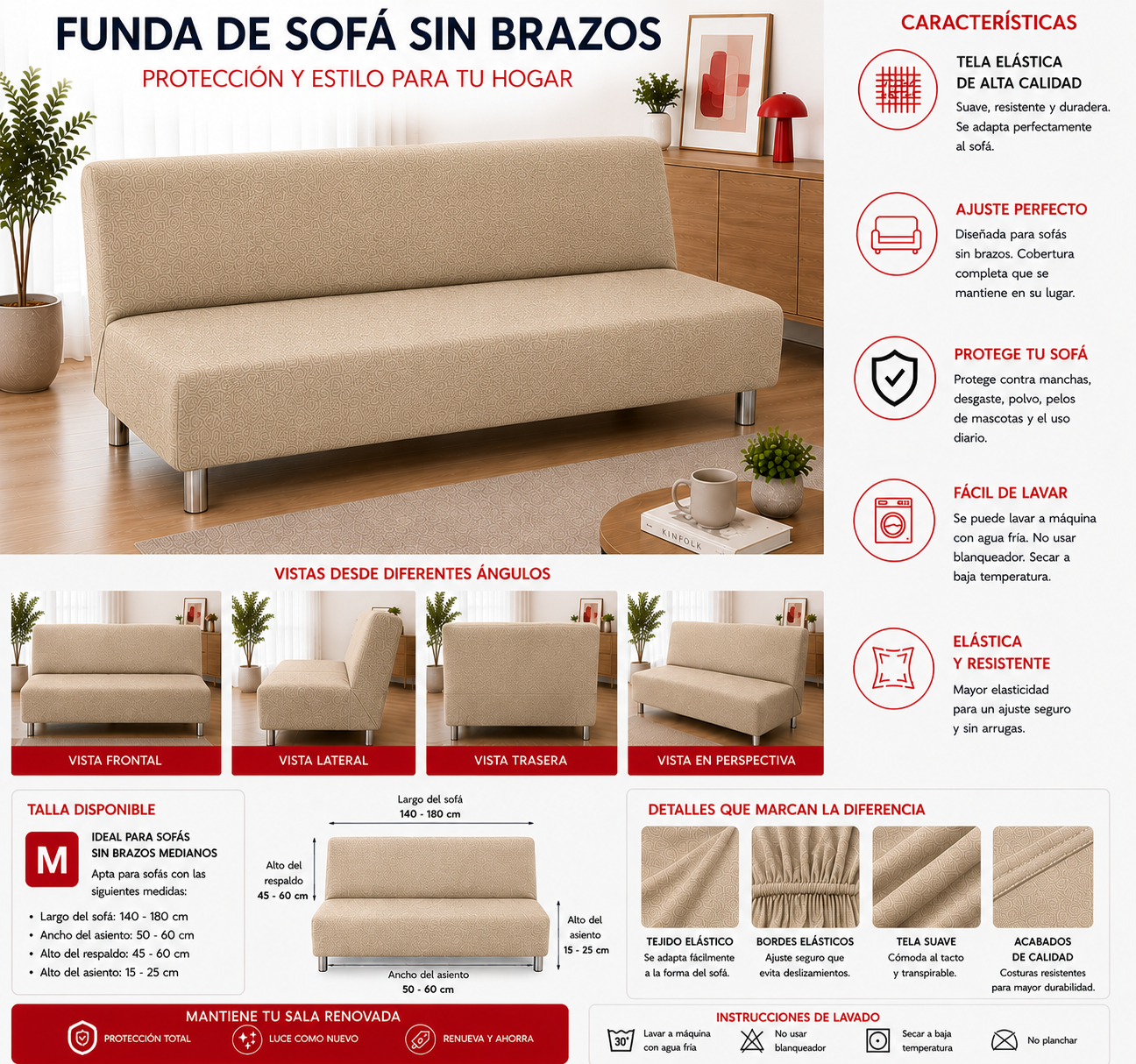 PROMOCION EN FUNDAS PARA SOFA CAMA 5/5⭐️⭐️⭐️⭐️⭐️