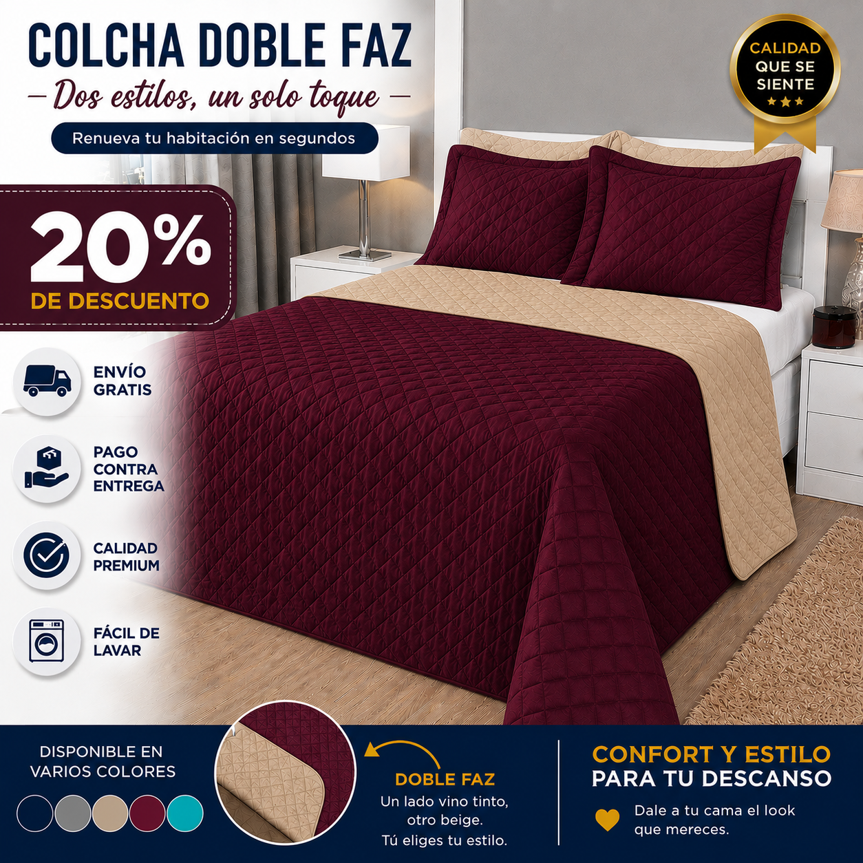 OFERTA EN COLCHAS PREMIUM DOBLE FAZ  -10% y -20% DE DESCUENTO⭐️⭐️⭐️⭐️⭐️