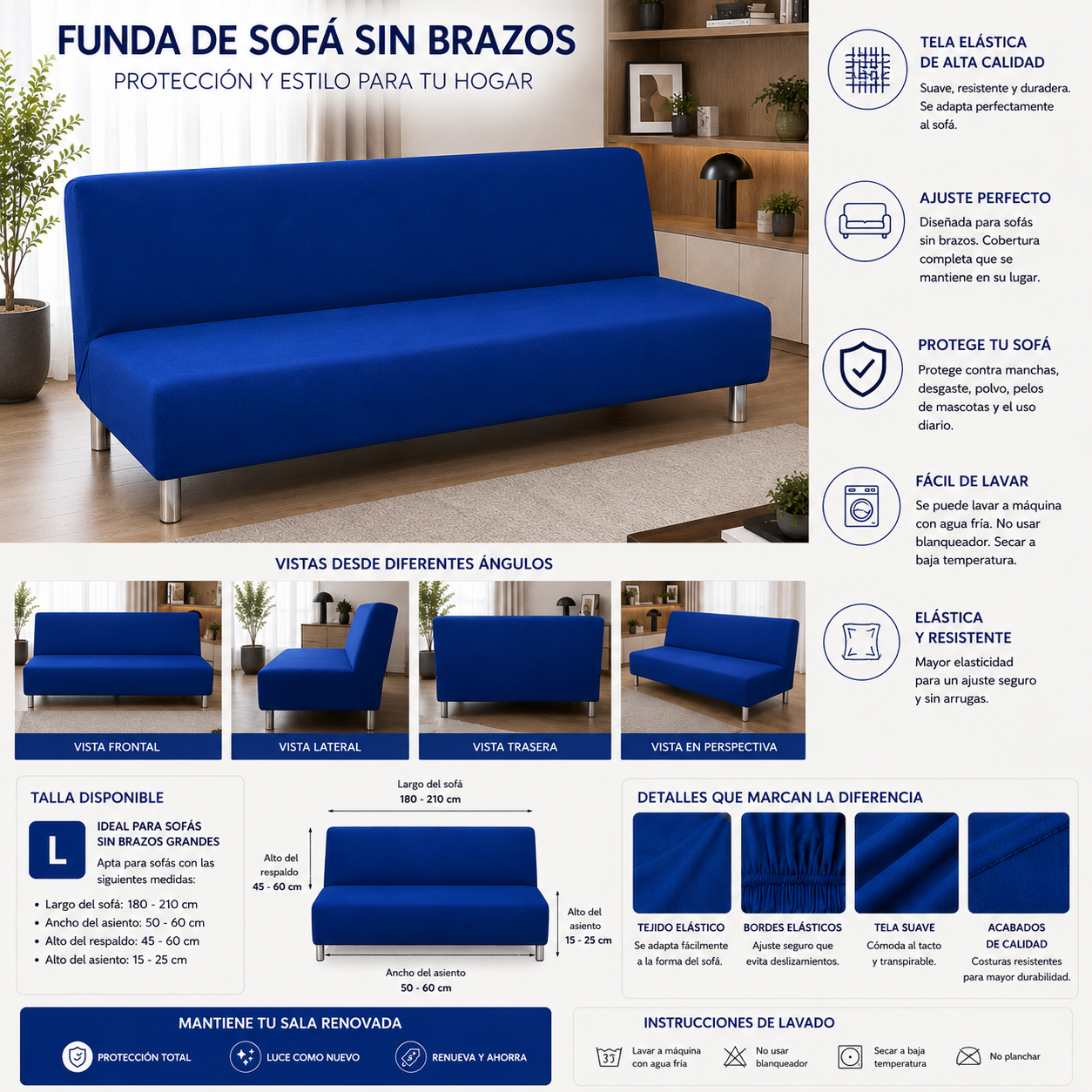 PROMOCION EN FUNDAS PARA SOFA CAMA 5/5⭐️⭐️⭐️⭐️⭐️