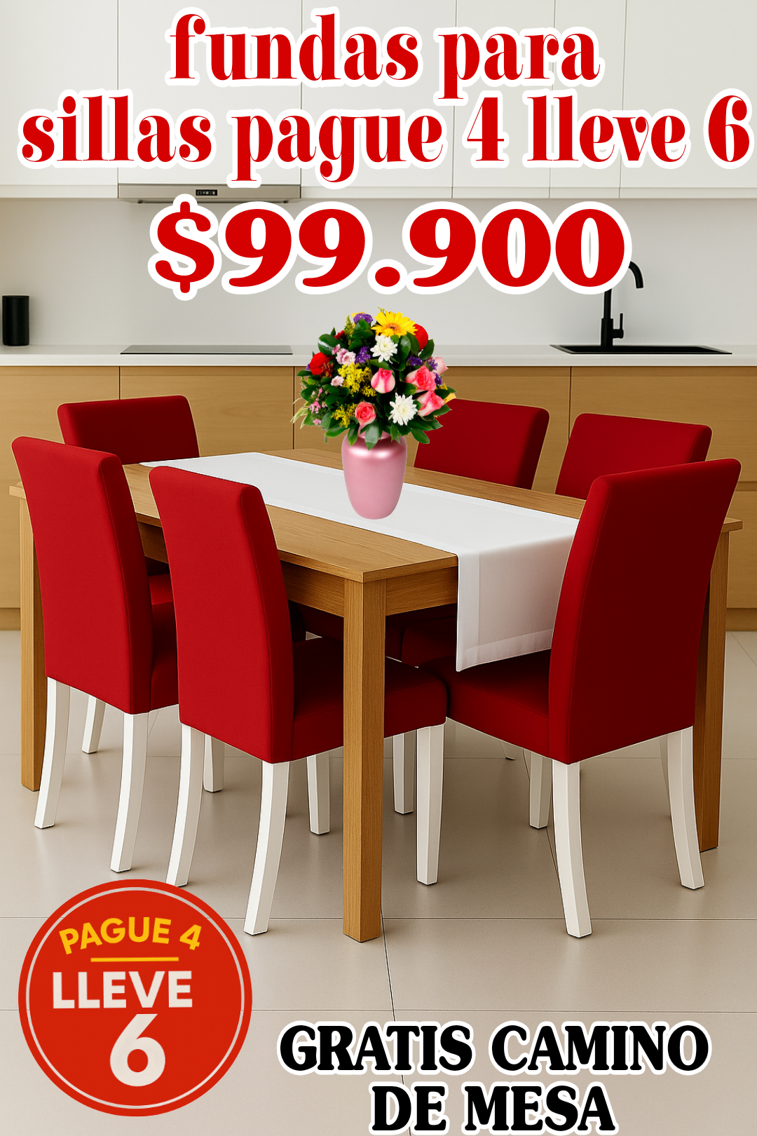 OFERTA EN FUNDAS PARA SILLAS DEL COMEDOR PAGUE 4 LLEVE 6 + CAMINO DE MESA 5/5⭐️⭐️⭐️⭐️⭐️