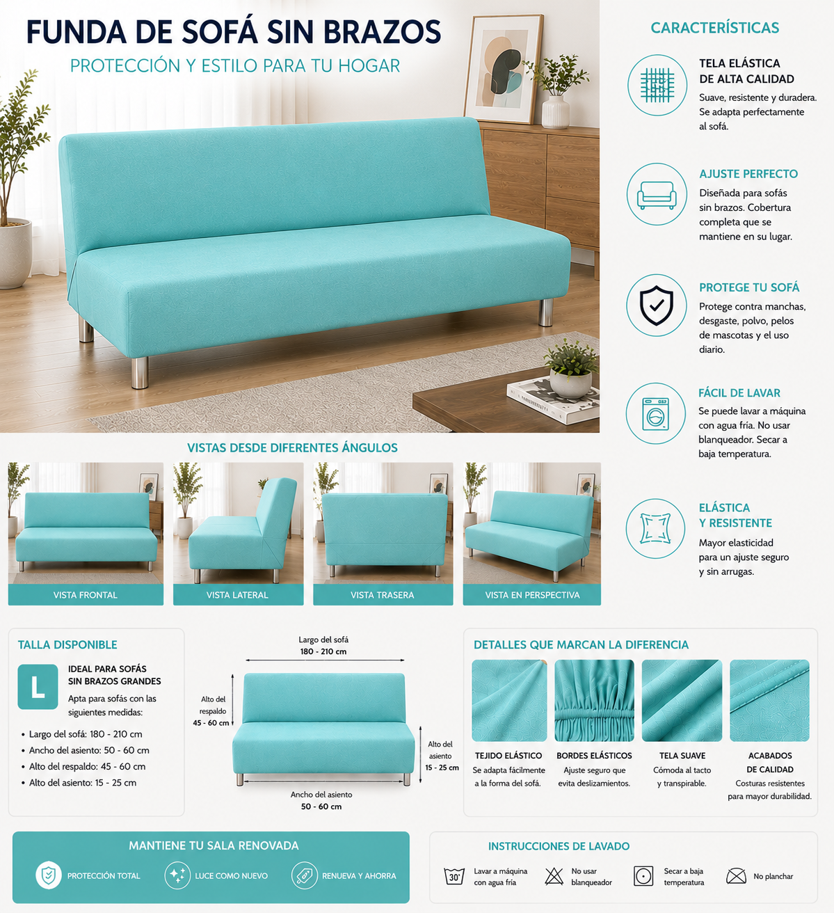 PROMOCION EN FUNDAS PARA SOFA CAMA 5/5⭐️⭐️⭐️⭐️⭐️