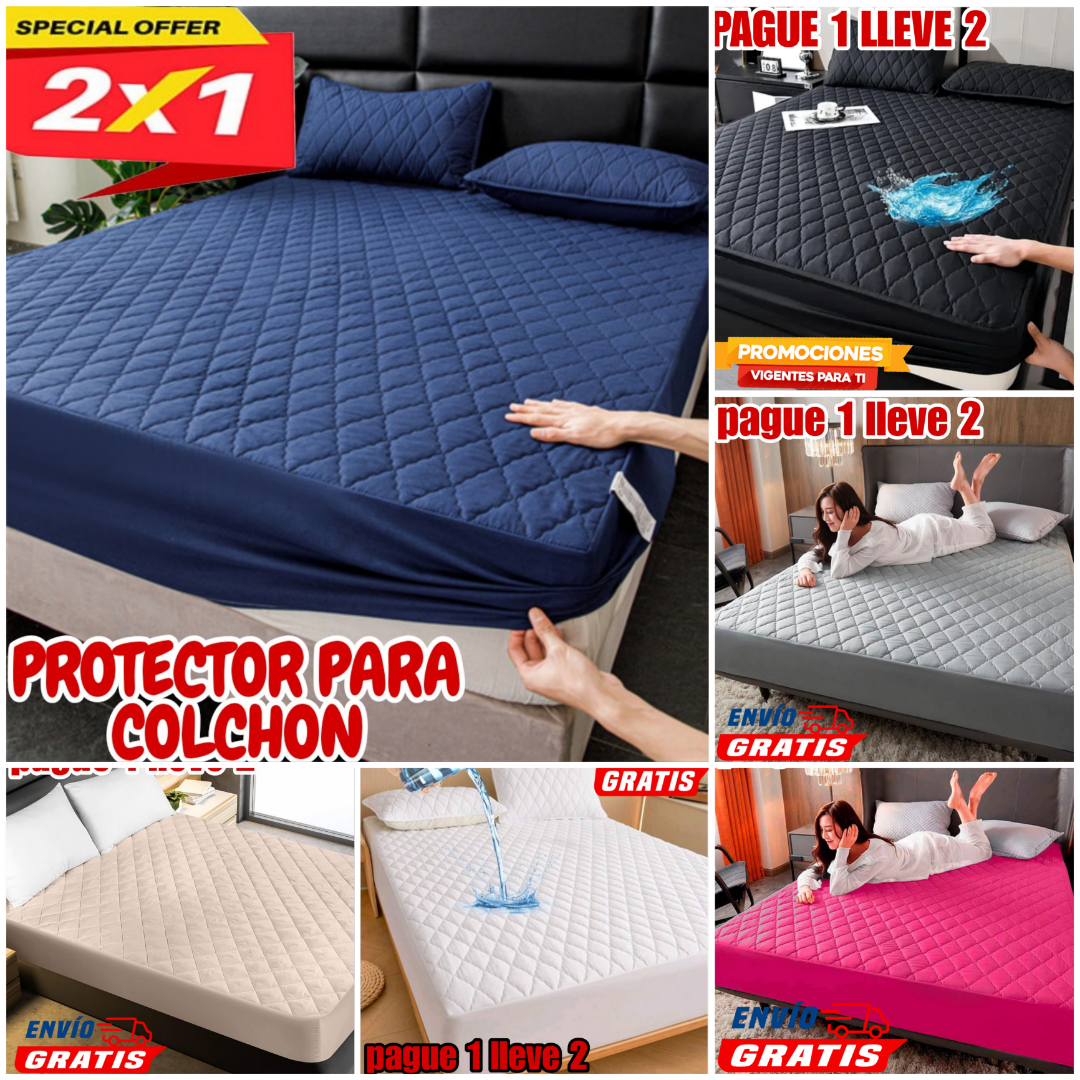 OFERTA EN CUBRE COLCHON PAGUE 1 LLEVE 2 +4 FUNDAS DE ALMOHADA⭐⭐⭐⭐⭐5/5