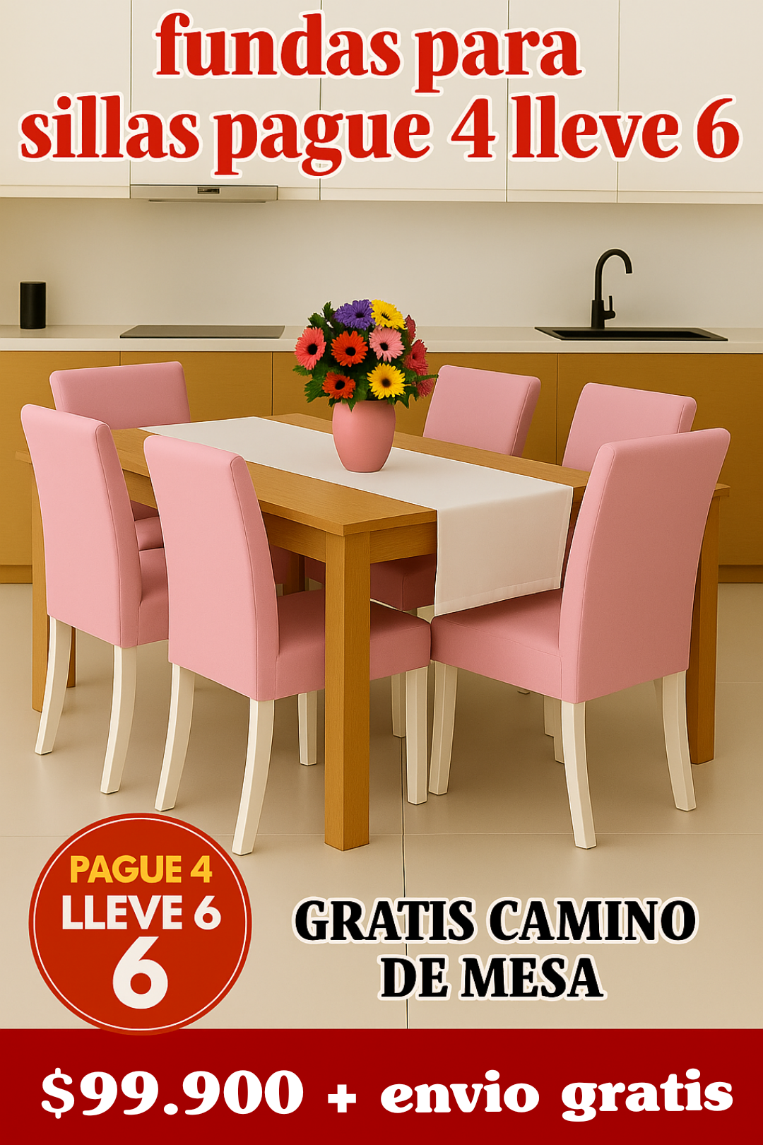 OFERTA EN FUNDAS PARA SILLAS DEL COMEDOR PAGUE 4 LLEVE 6 + CAMINO DE MESA 5/5⭐️⭐️⭐️⭐️⭐️