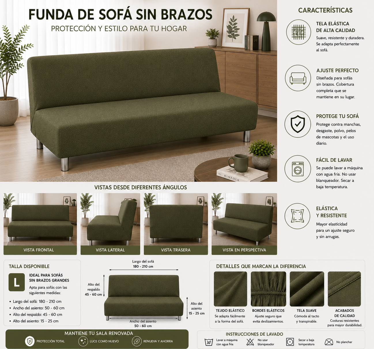 PROMOCION EN FUNDAS PARA SOFA CAMA 5/5⭐️⭐️⭐️⭐️⭐️