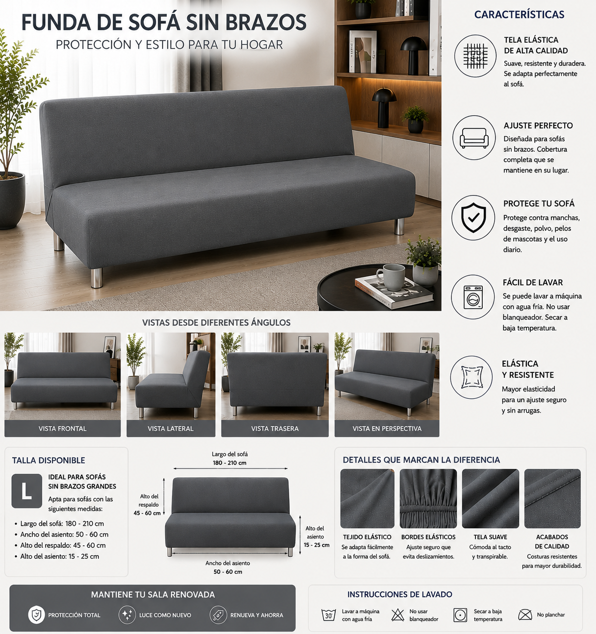 PROMOCION EN FUNDAS PARA SOFA CAMA 5/5⭐️⭐️⭐️⭐️⭐️