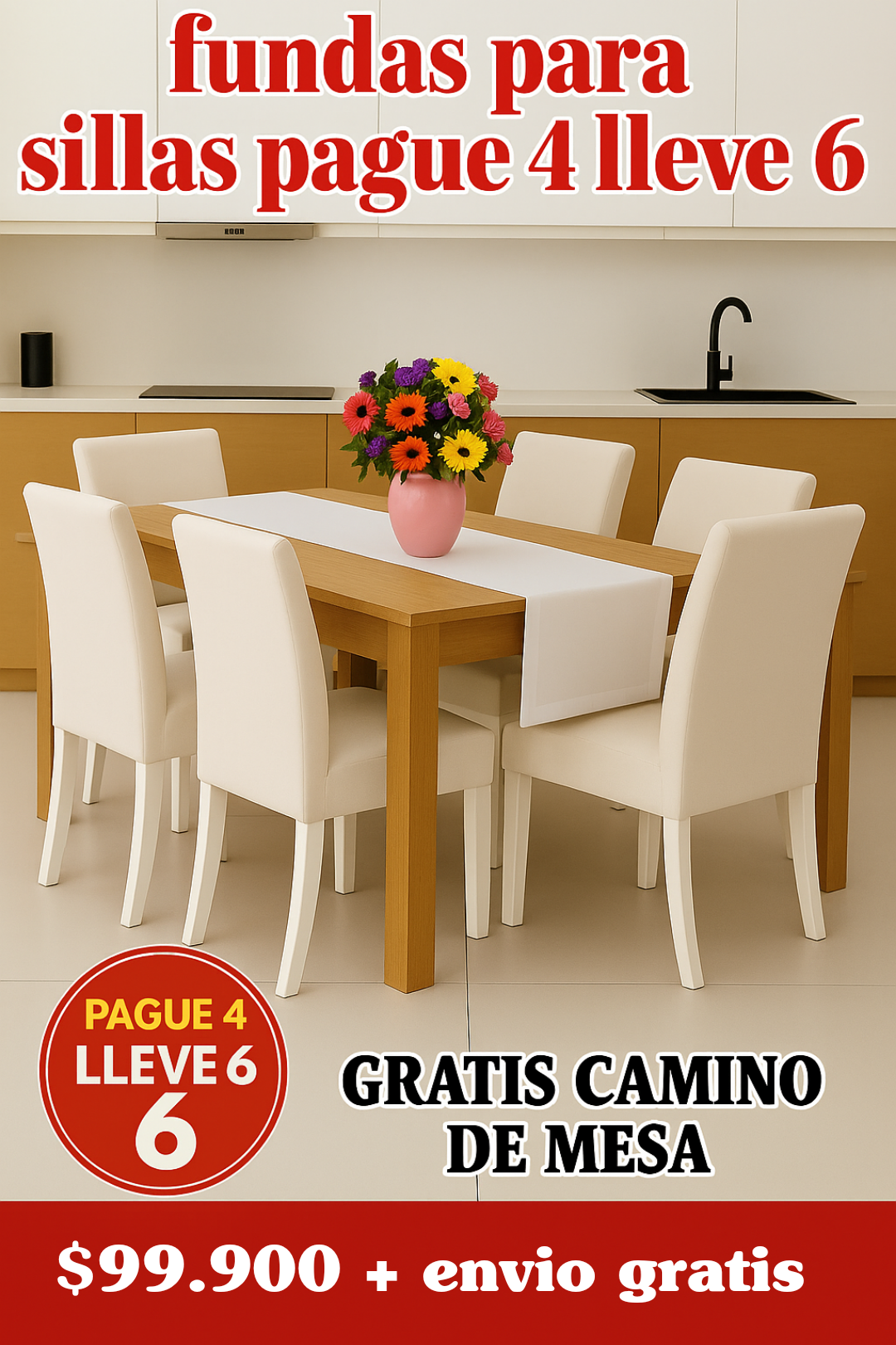 OFERTA EN FUNDAS PARA SILLAS DEL COMEDOR PAGUE 4 LLEVE 6 + CAMINO DE MESA 5/5⭐️⭐️⭐️⭐️⭐️