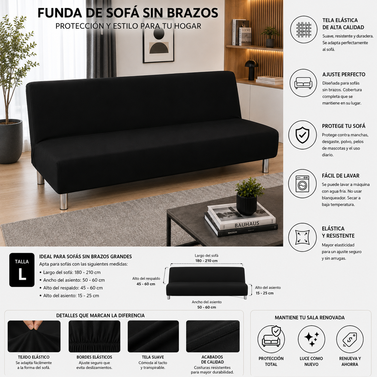PROMOCION EN FUNDAS PARA SOFA CAMA 5/5⭐️⭐️⭐️⭐️⭐️